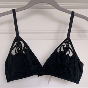 Out From Under Black Bralette w/ Floral Mesh